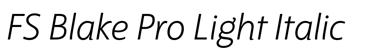 FS Blake Pro Light Italic